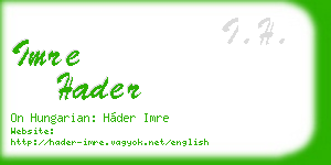 imre hader business card