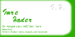 imre hader business card